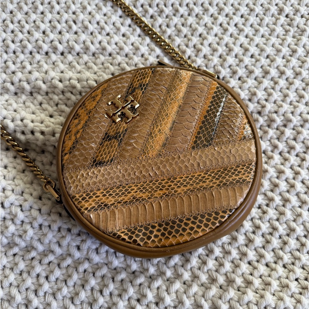 Tory Burch Brown Snakeskin Pattern Crossbody Bag